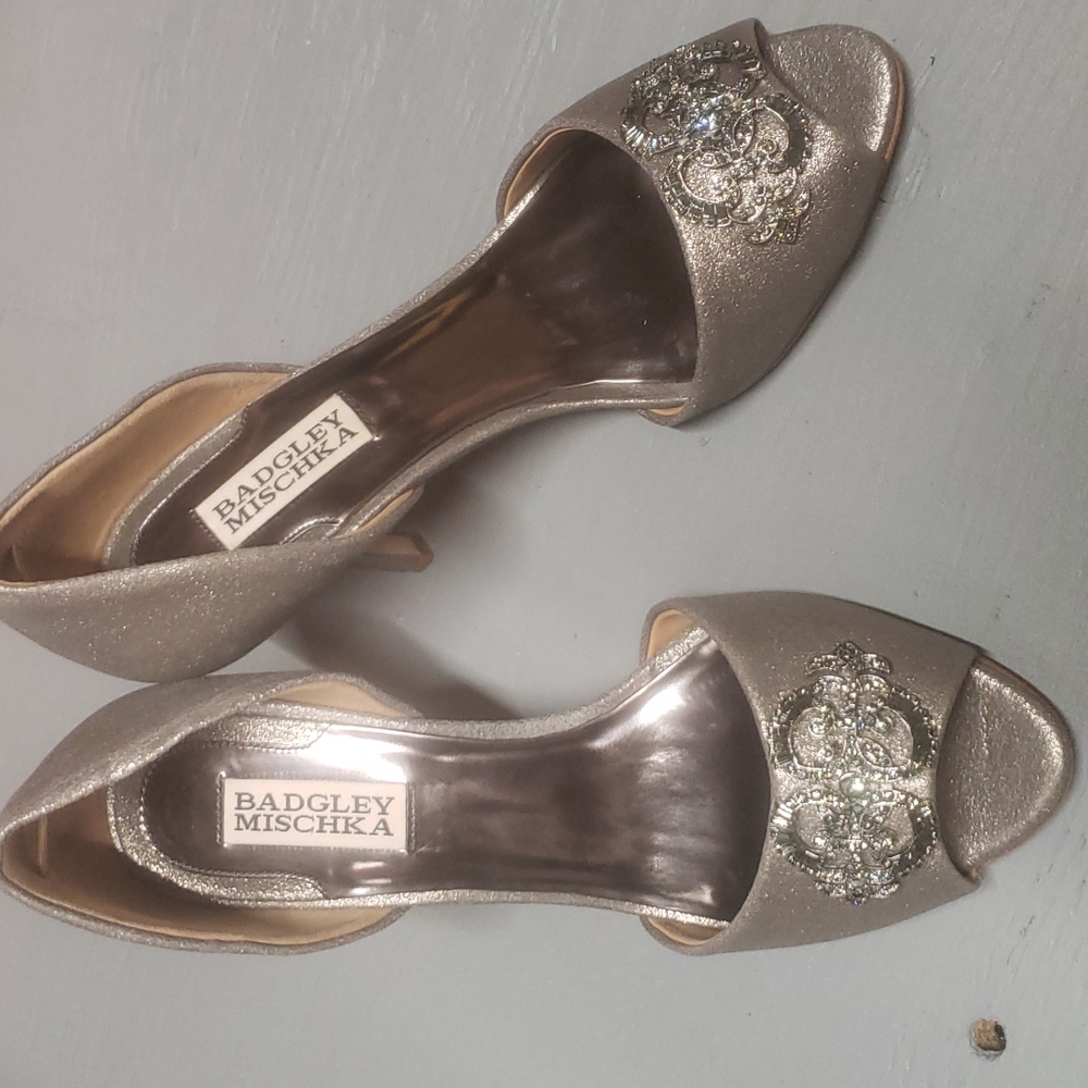 Badgley mishka jeweled high heels wedding shoes size 8